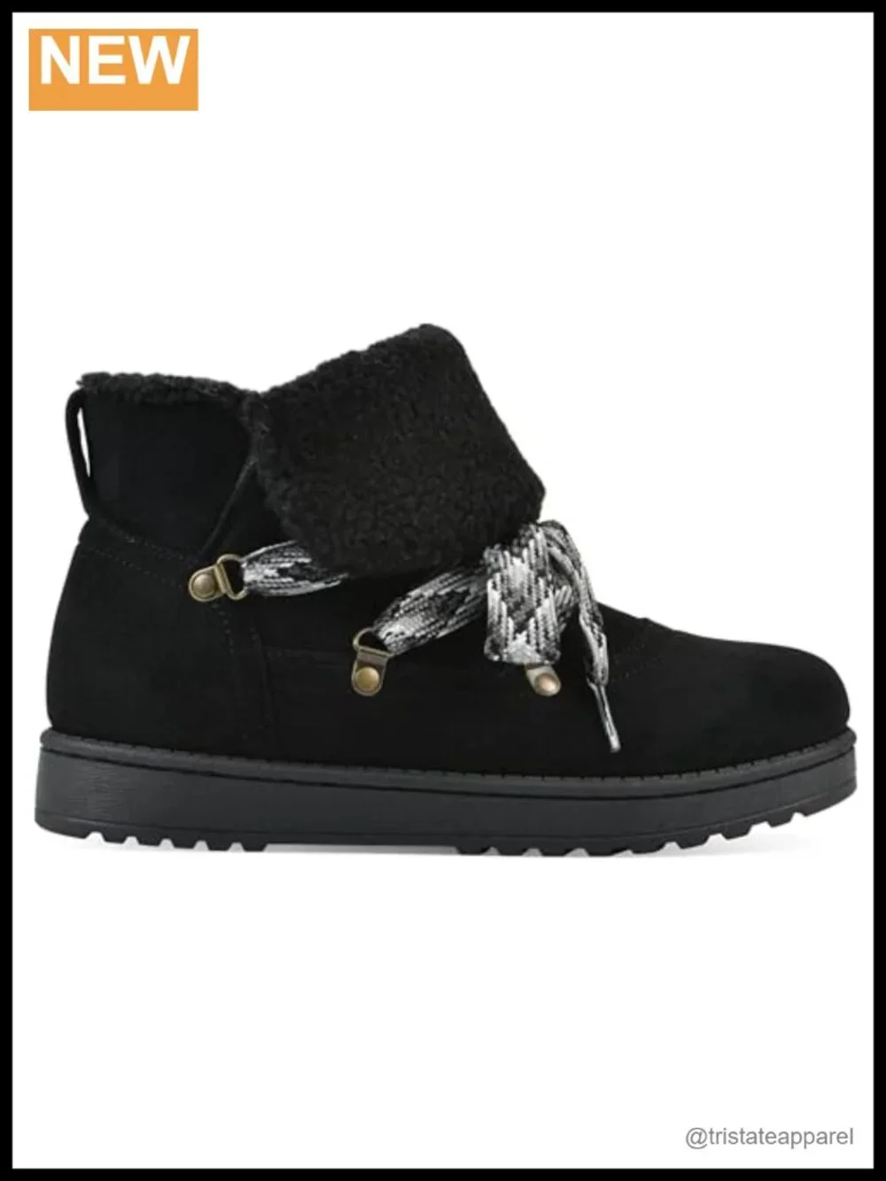 Faux Fur Lined Lace-up Ankle Booties Women's Comfortable Winter Boots